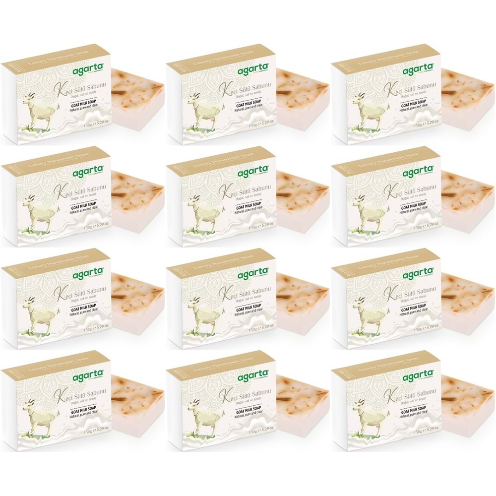 Agarta El Yapımı Doğal Sabun 150GR Keçi Sütü (12 Li Set)