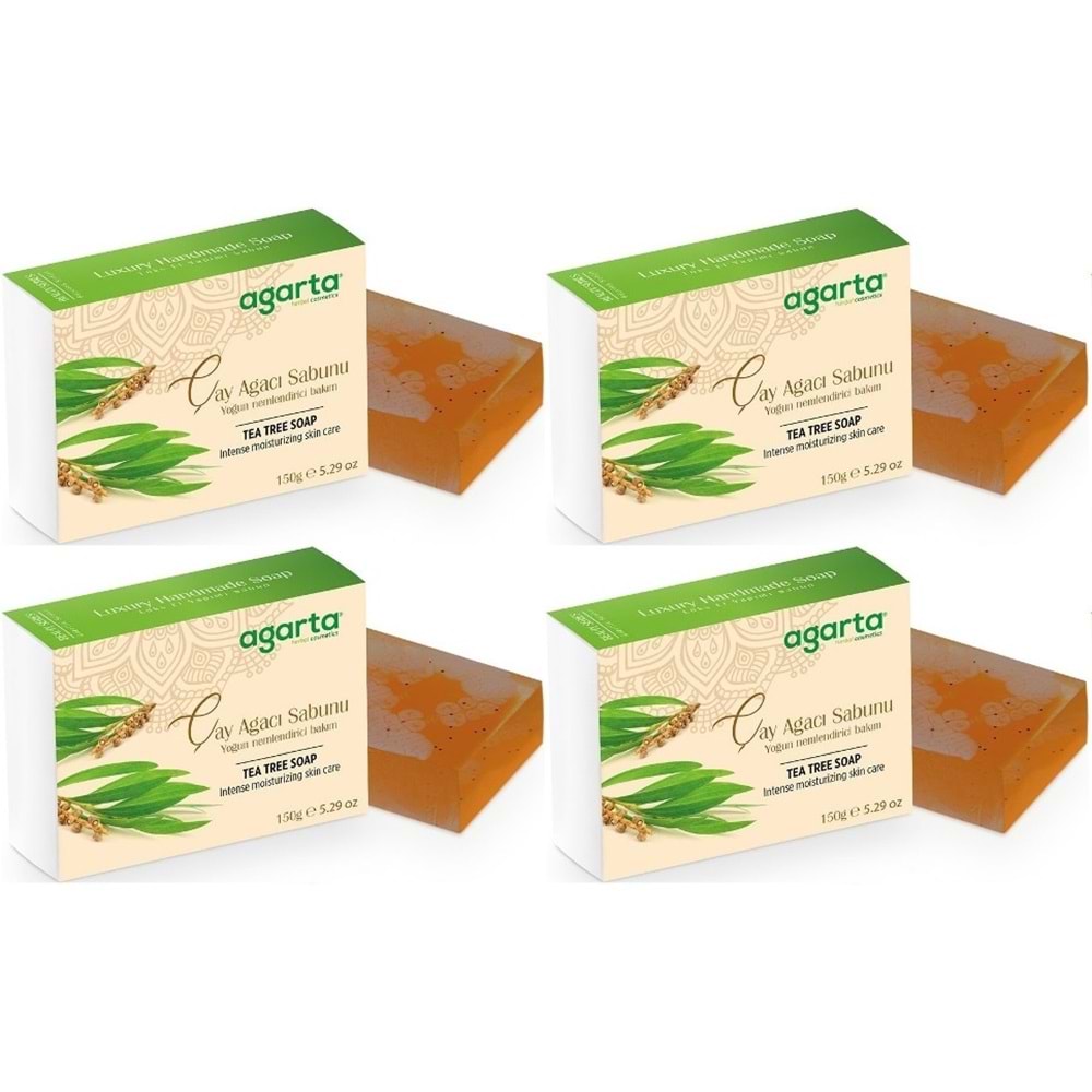Agarta El Yapımı Doğal Sabun 150GR Çay Ağacı (4 Lü Set)