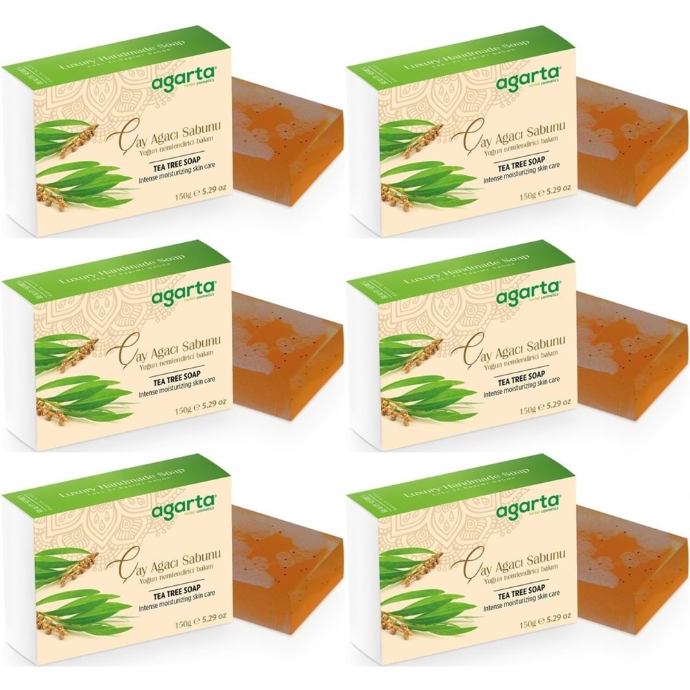 Agarta El Yapımı Doğal Sabun 150GR Çay Ağacı (6 Lı Set)