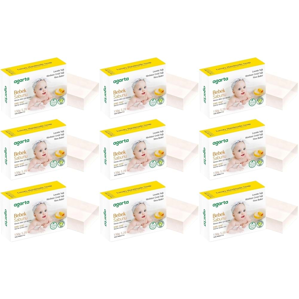 Agarta El Yapımı Doğal Sabun 150GR Bebek (9 Lu Set)