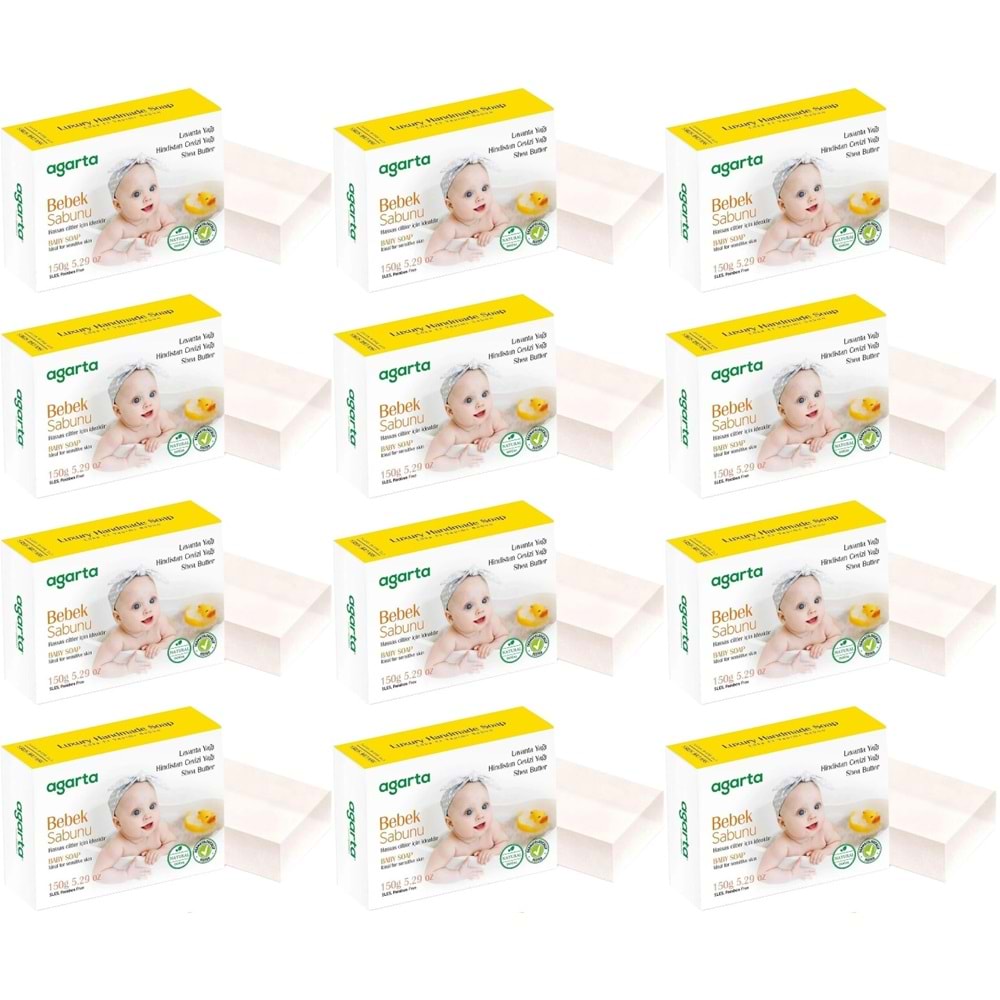 Agarta El Yapımı Doğal Sabun 150GR Bebek (12 Li Set)