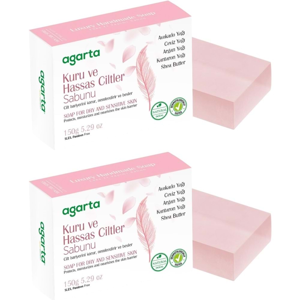 Agarta El Yapımı Doğal Sabun 150GR Kuru ve Hassas Ciltler (2 Li Set)