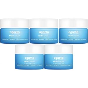 Agarta Doğal Yaşlanma Karşıtı Anti-Age Gece Kremi Su Bazlı 50ML (Kırışıklık/Sıkılaştırıcı) (5Li Set)