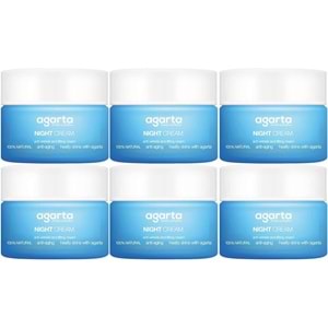 Agarta Doğal Yaşlanma Karşıtı Anti-Age Gece Kremi Su Bazlı 50ML (Kırışıklık/Sıkılaştırıcı) (6Lı Set)