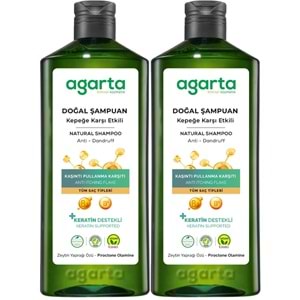 Agarta Doğal Şampuan 400 ML Kepek Karşı Etkili - Kaşıntı Pullanma Karşıtı (2 Li Set)