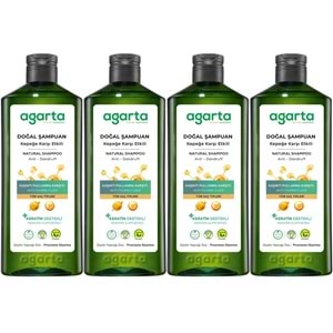 Agarta Doğal Şampuan 400 ML Kepek Karşı Etkili - Kaşıntı Pullanma Karşıtı (4 Lü Set)