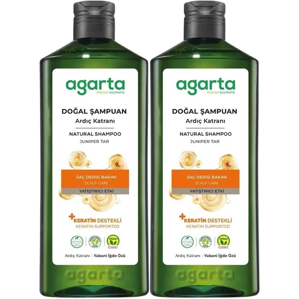 Agarta Doğal Şampuan 400 ML Ardıç Katranı ve Keratin (2 Li Set)