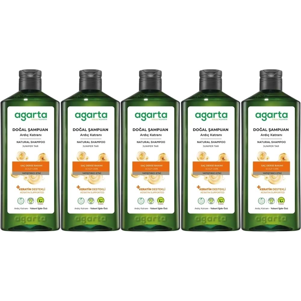 Agarta Doğal Şampuan 400 ML Ardıç Katranı ve Keratin (5 Li Set)