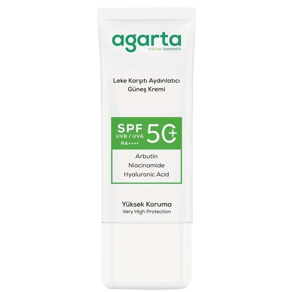 Agarta Leke Karşıtı Aydınlatıcı Spf+50 Faktör Yüz Güneş Kremi 50 ML (4 Lü Set)