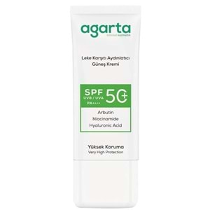 Agarta Leke Karşıtı Aydınlatıcı Spf+50 Faktör Yüz Güneş Kremi 50 ML (5 Li Set)