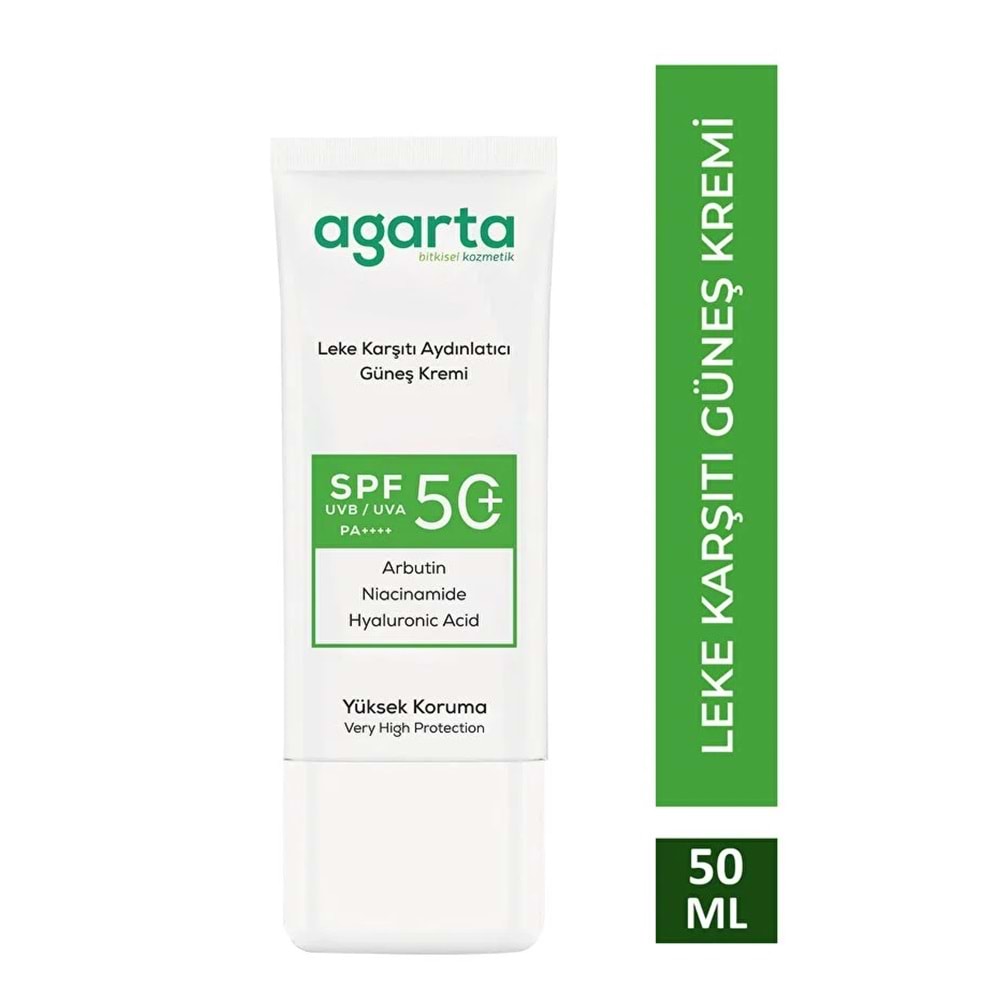 Agarta Leke Karşıtı Aydınlatıcı Spf+50 Faktör Yüz Güneş Kremi 50 ML (5 Li Set)