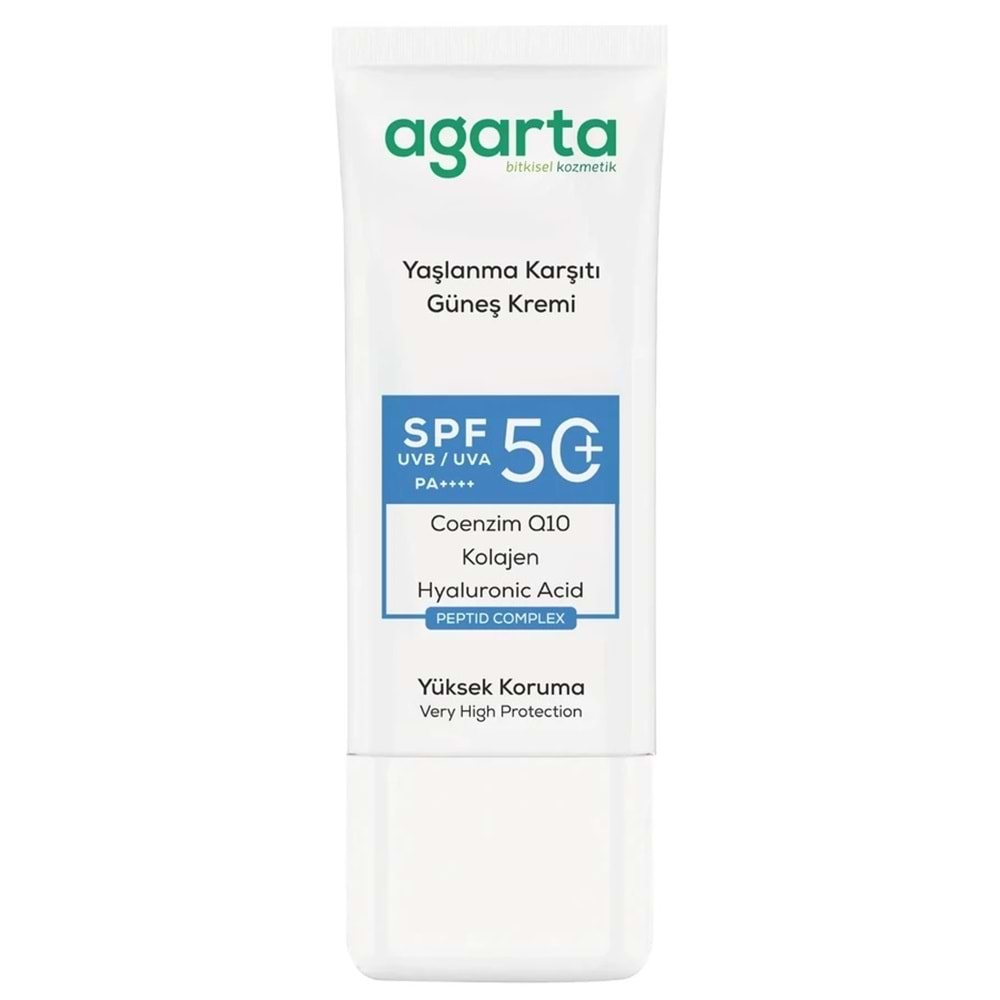 Agarta Yaşlanma Karşıtı Collagen Destekli Spf+50 Faktör Yüz Güneş Kremi 50 ML (5 Li Set)