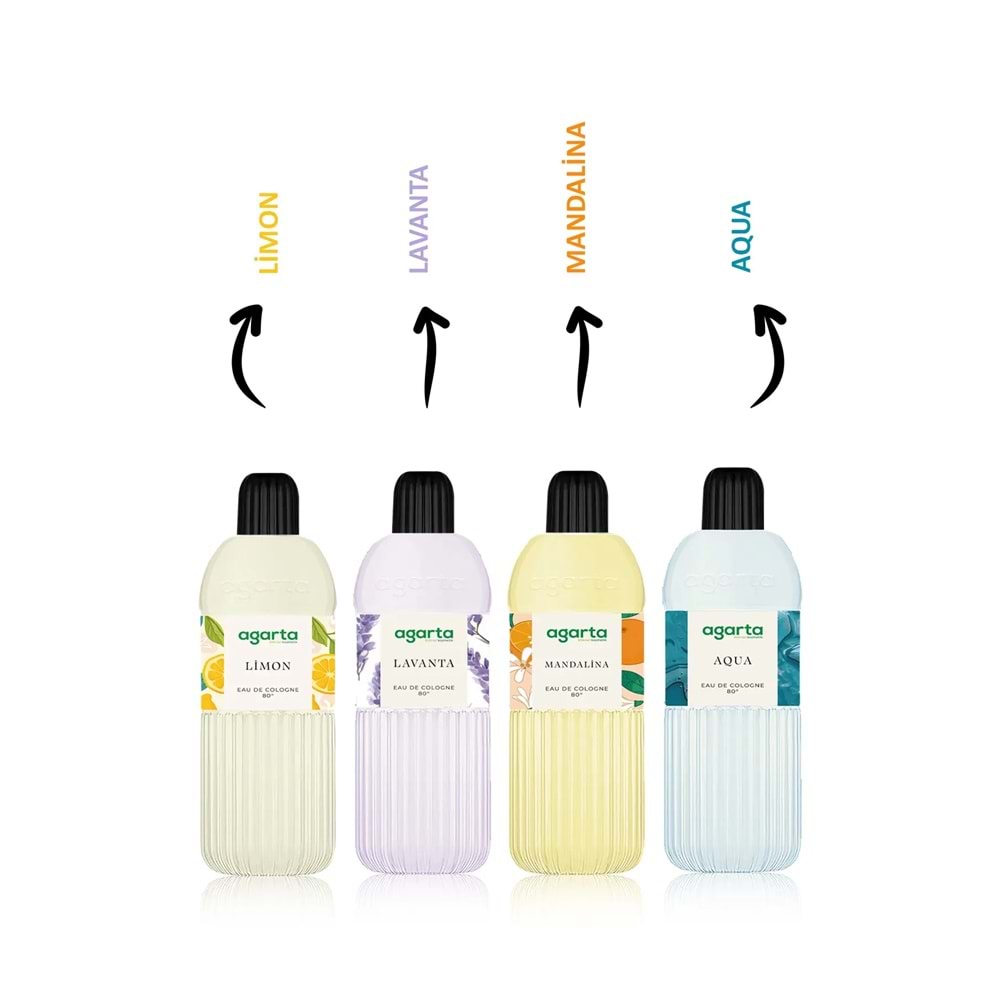 Agarta Kolonya 400 ML Mandalina 80 Derece Pet Şişe (3 Lü Set)