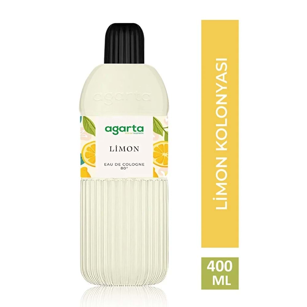 Agarta Kolonya 400 ML Limon 80 Derece Pet Şişe (6 Lı Set)