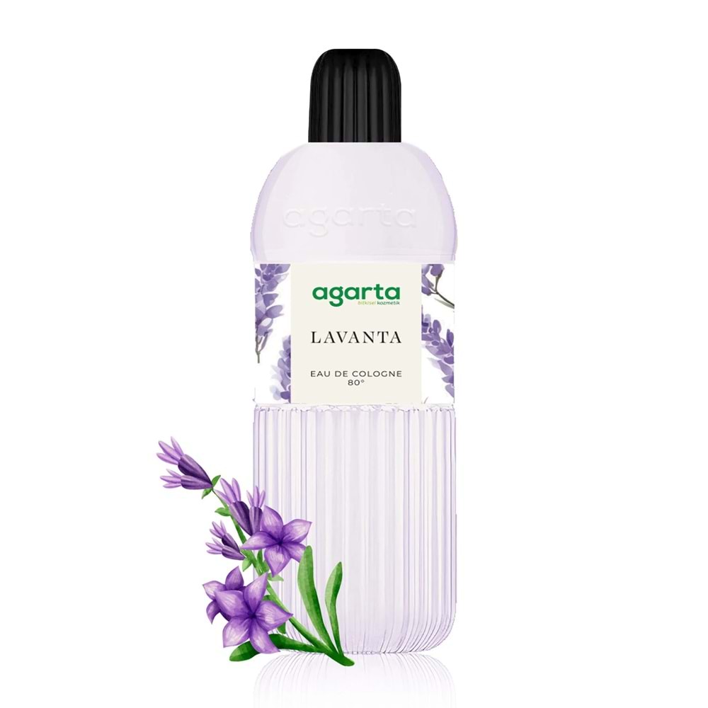 Agarta Kolonya 400 ML Lavanta 80 Derece Pet Şişe (2 Li Set)