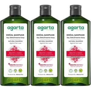 Agarta Doğal Şampuan 400 ML Saç Dökülmesine Karşı Çözüm (3 Lü Set)