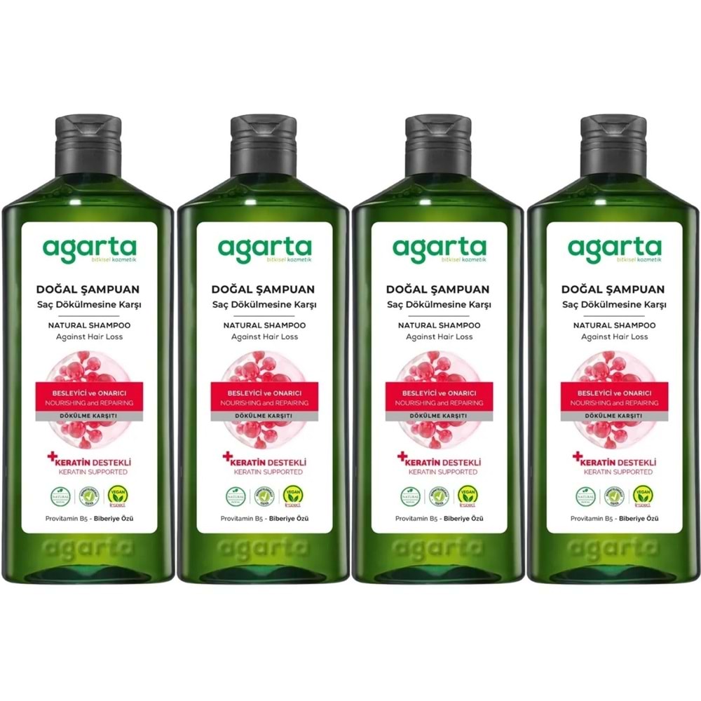 Agarta Doğal Şampuan 400 ML Saç Dökülmesine Karşı Çözüm (4 Lü Set)