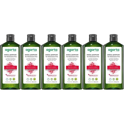 Agarta Doğal Şampuan 400 ML Saç Dökülmesine Karşı Çözüm (6 Lı Set)