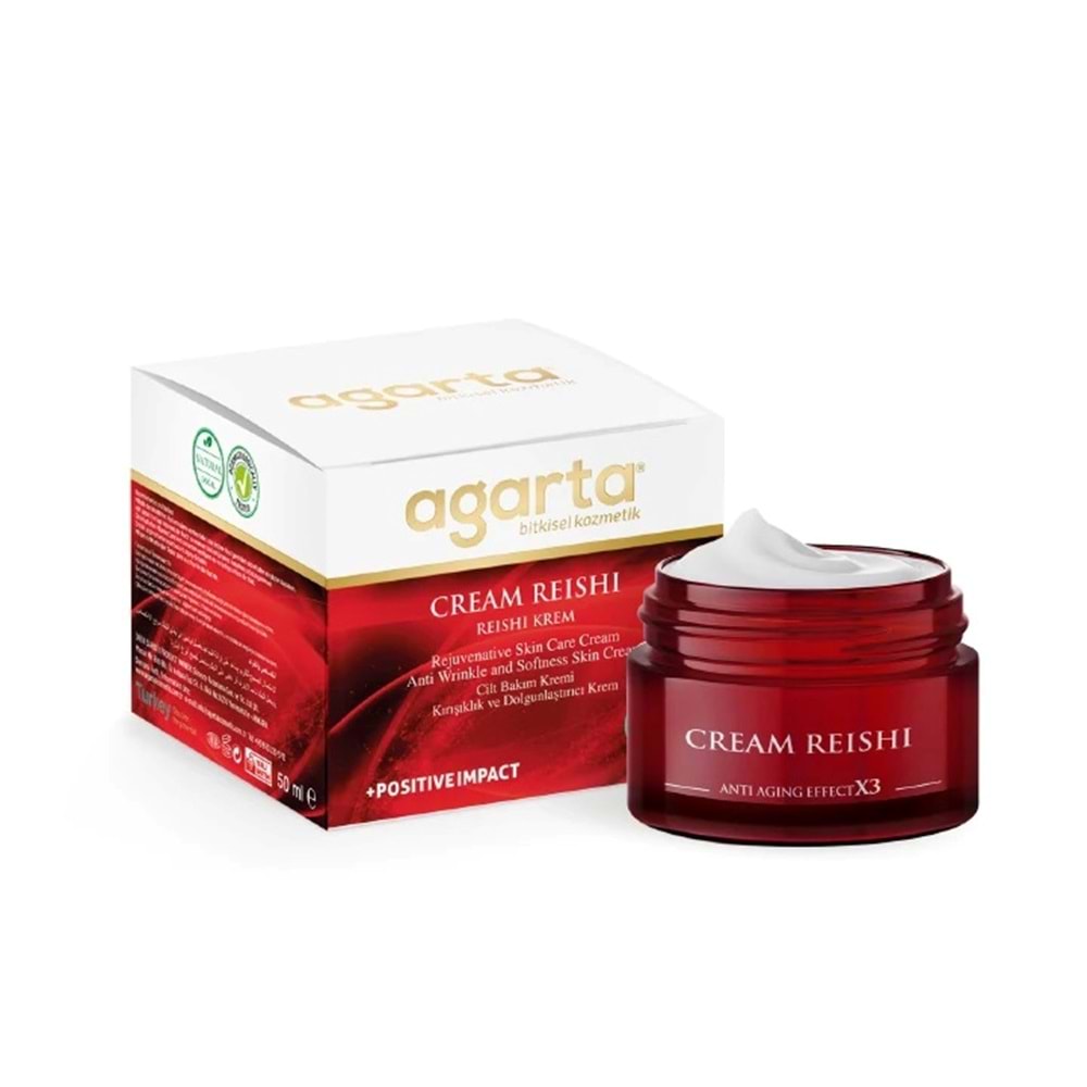 Agarta Doğal Yaşlanma Karşıtı Reishi Kremi 50 ML (Kırışıklık - Dolgunlaştırıcı) (2 Li Set)