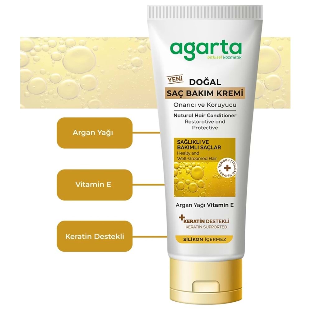 Agarta Doğal Güçlü Bakım Saç Güzelleştirici Krem 250 ML (5 Li Set)