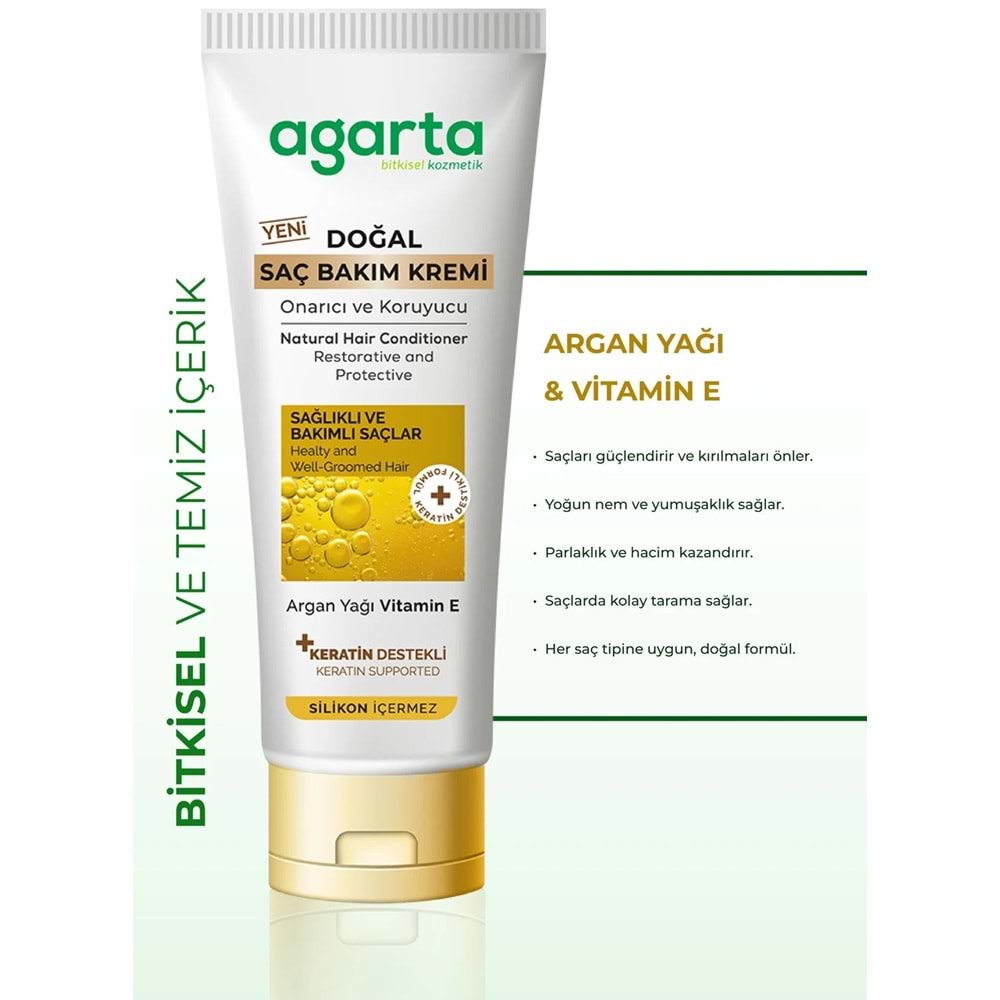Agarta Doğal Güçlü Bakım Saç Güzelleştirici Krem 250 ML (5 Li Set)