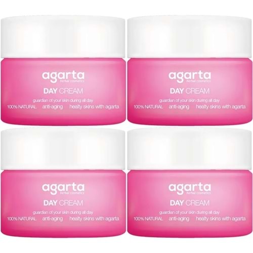 Agarta Doğal Nemlendirici Su Bazlı Gündüz Kremi 50 ML (4 Lü Set)
