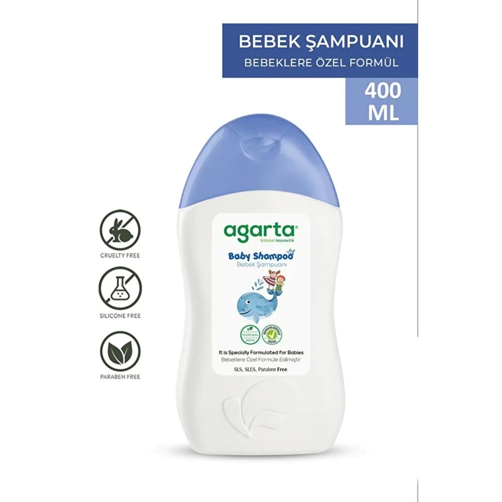 Agarta Doğal Erkek Bebek Çocuk Şampuanı Saç ve Vücut 400 ML (3 Lü Set)
