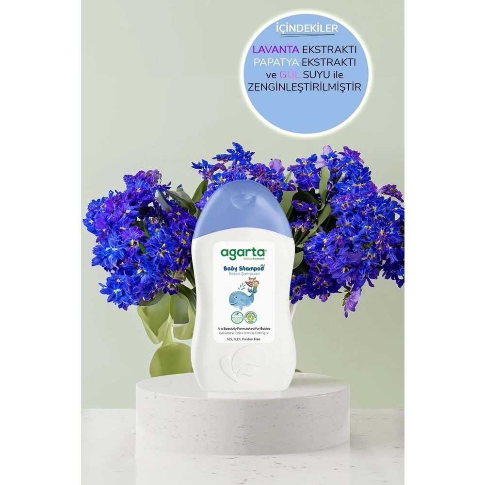 Agarta Doğal Erkek Bebek Çocuk Şampuanı Saç ve Vücut 400 ML (3 Lü Set)