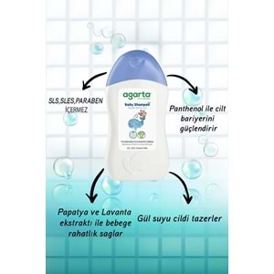 Agarta Doğal Erkek Bebek Çocuk Şampuanı Saç ve Vücut 400 ML (5 Li Set)