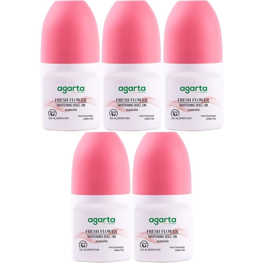 Agarta Roll-On Kadın 50 ML Fresh Flower Sensatıon (24 Saat Etkili Ter Kokusu Önleyici) (5 Li Set)