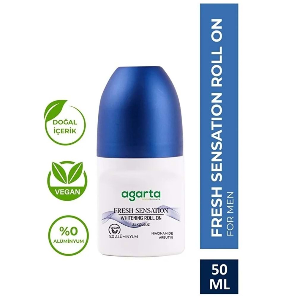Agarta Roll-On Erkek 50 ML Fresh Sensatıon (24 Saat Etkili Ter Kokusu Önleyici) (3 Lü Set)
