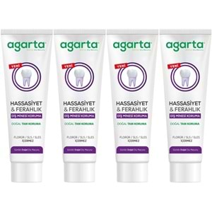 Agarta Doğal Tam koruma Diş Macunu 90 ML Hassasiyet & Ferahlık (4 Lü Set)