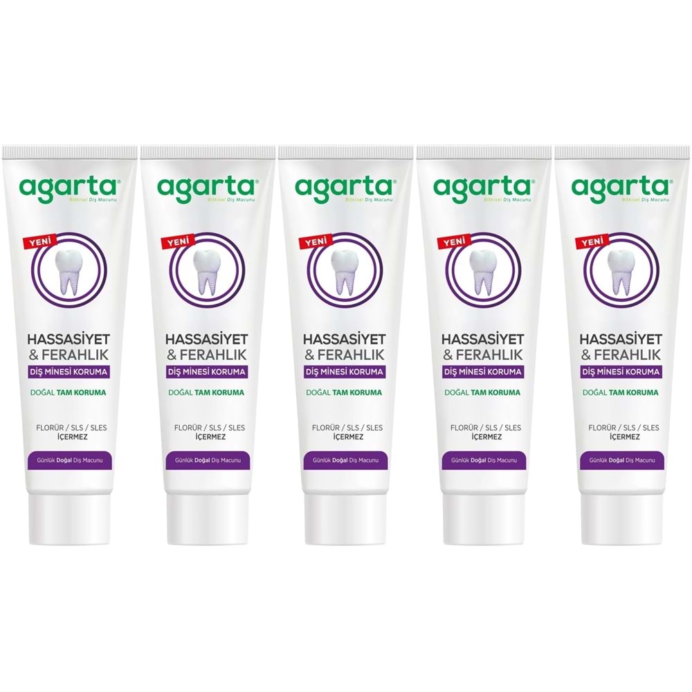 Agarta Doğal Tam koruma Diş Macunu 90 ML Hassasiyet & Ferahlık (5 Li Set)