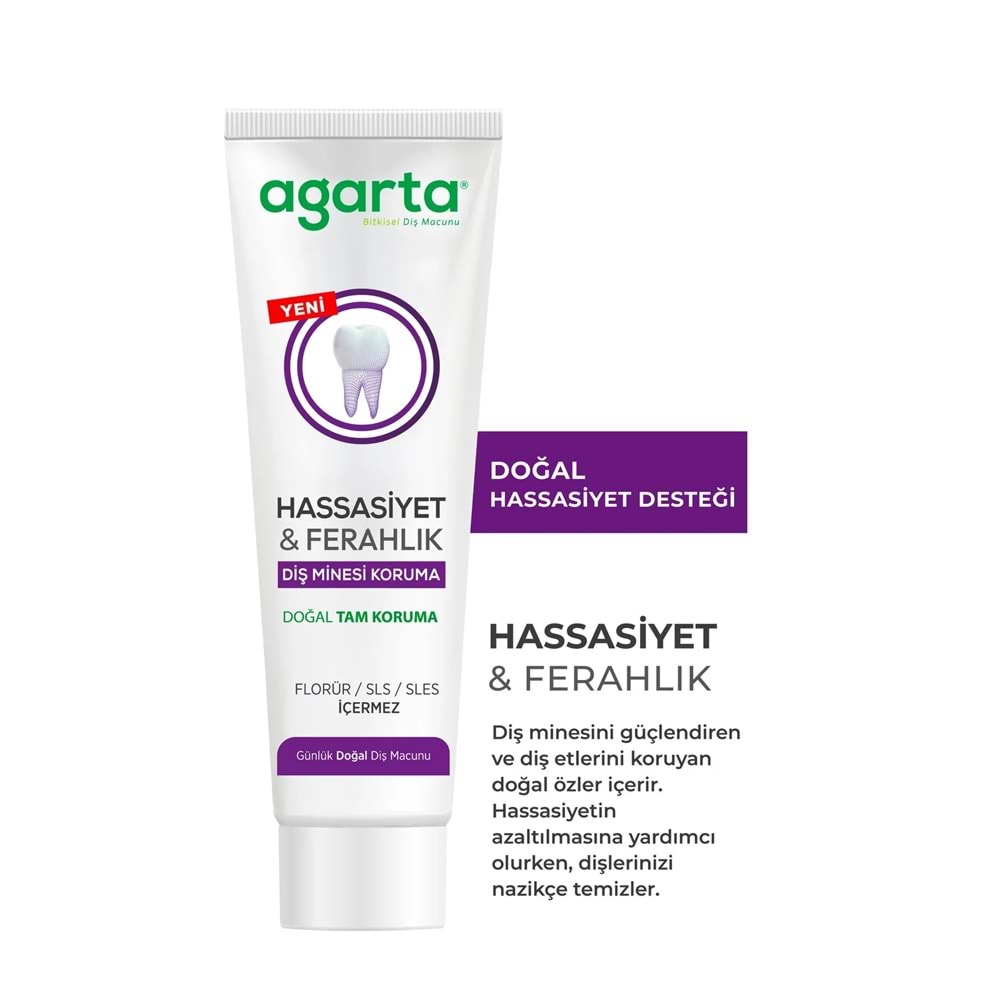 Agarta Doğal Tam koruma Diş Macunu 90 ML Hassasiyet & Ferahlık (9 Lu Set)