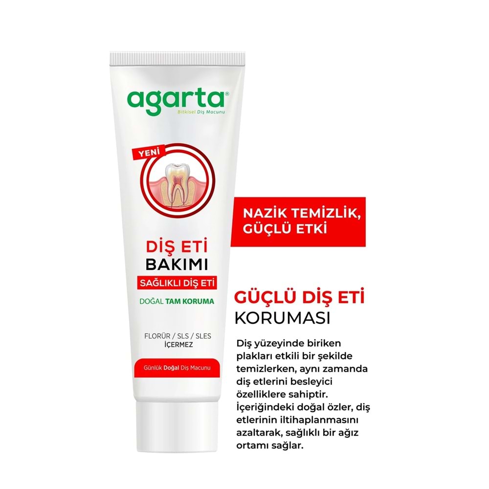Agarta Doğal Tam koruma Diş Macunu 75 ML Ekstra Beyazlık & Diş Eti Bakımı 90 ML (Karma 2 Li Set)