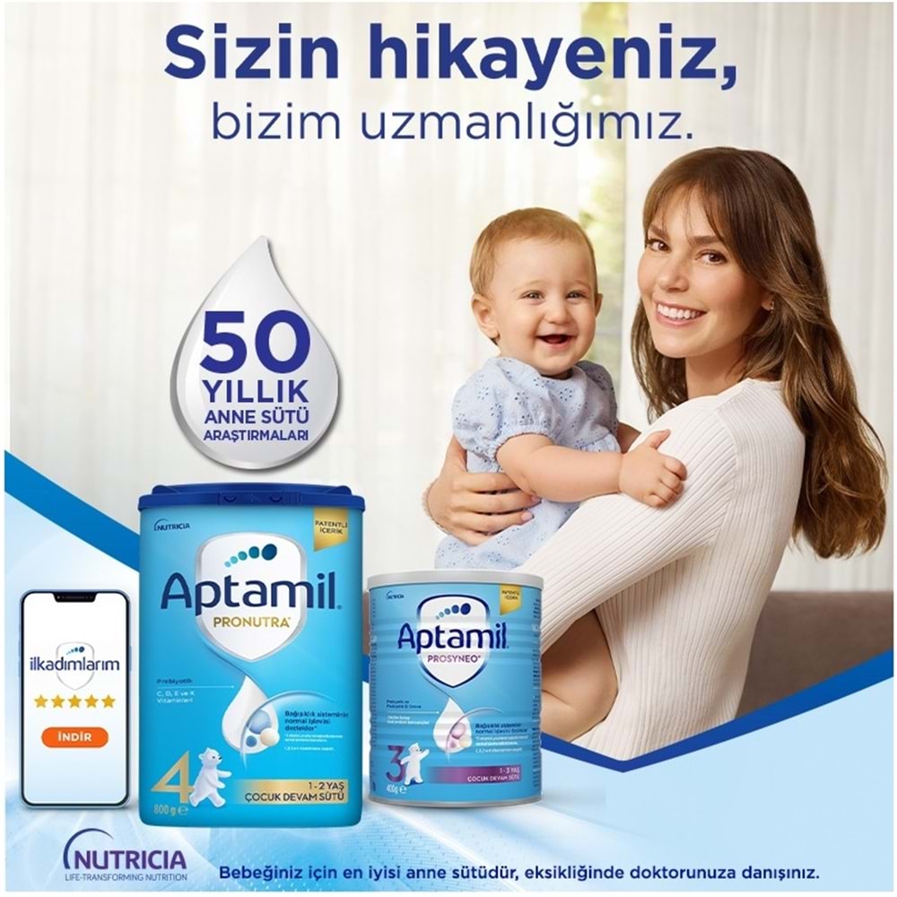 Nutrıcıa Aptamil Pronutra 1200GR Devam Sütü No:4 (1-2 Yaş) (3 Lü Set)