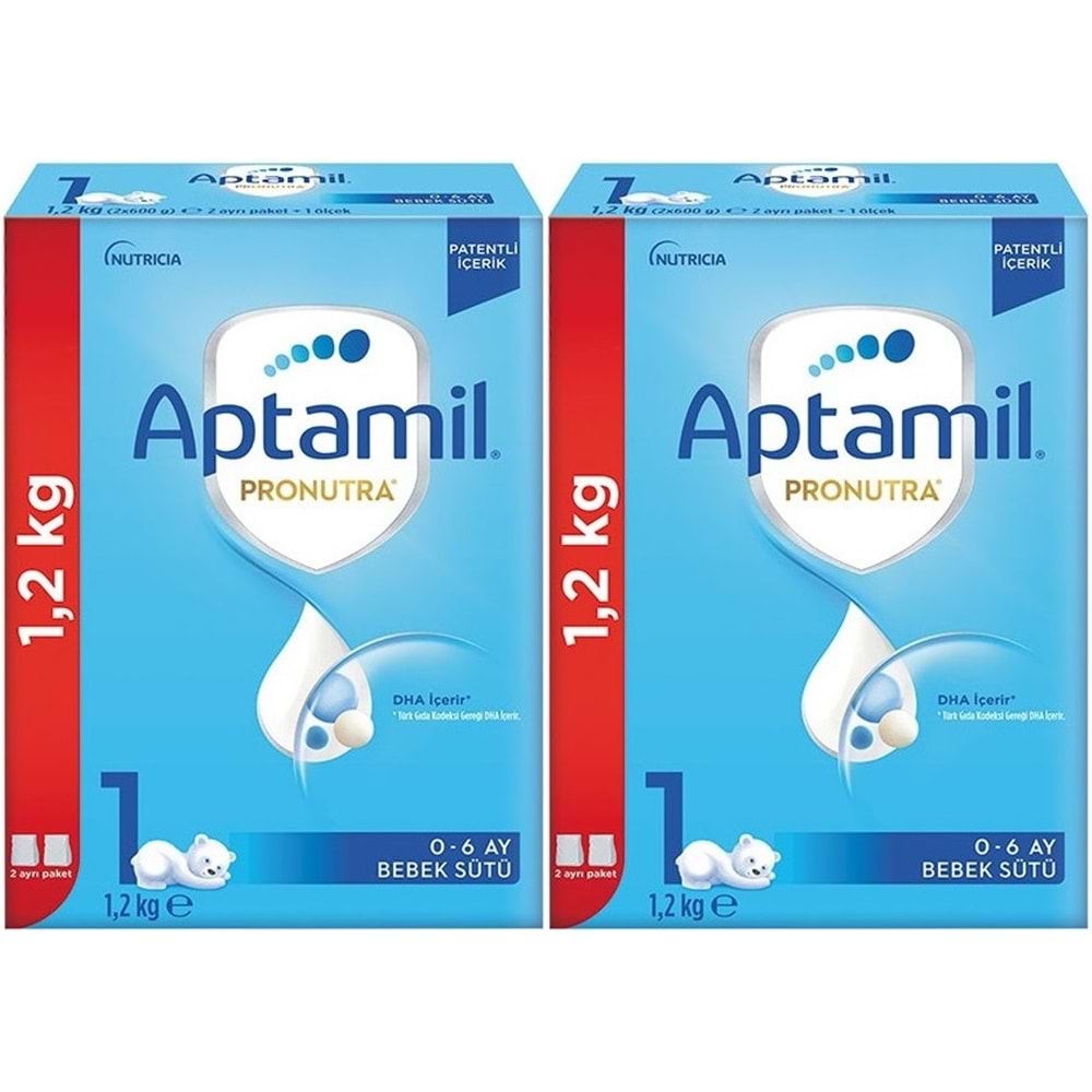 Nutrıcıa Aptamil Pronutra 1200GR Bebek Sütü No:1 (0-6 Ay) Yenidoğan Doğumdan itibaren (2 Li Set)