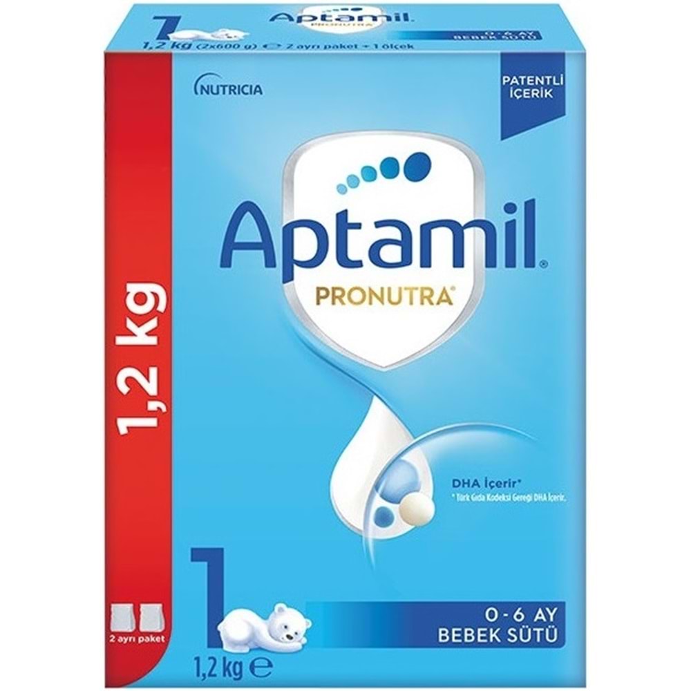 Nutrıcıa Aptamil Pronutra 1200GR Bebek Sütü No:1 (0-6 Ay) Yenidoğan Doğumdan itibaren (2 Li Set)