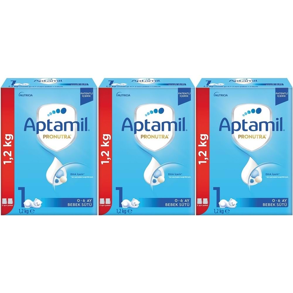 Nutrıcıa Aptamil Pronutra 1200GR Bebek Sütü No:1 (0-6 Ay) Yenidoğan Doğumdan itibaren (3 Lü Set)
