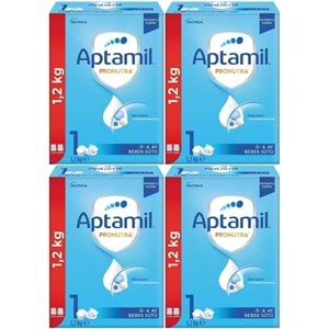 Nutrıcıa Aptamil Pronutra 1200GR Bebek Sütü No:1 (0-6 Ay) Yenidoğan Doğumdan itibaren (4 Lü Set)