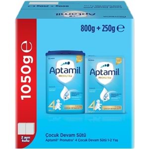 Nutrıcıa Aptamil Pronutra 800GR+250GR Toplam: 1050GR Devam Sütü No:4 (1 Yaş ve Üzeri) (2 Li Set)
