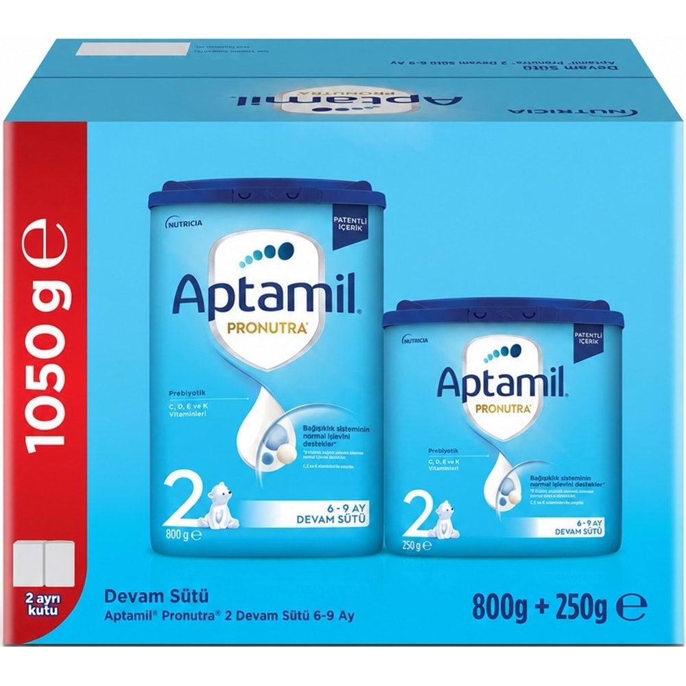 Nutrıcıa Aptamil Pronutra 1050GR (800+250GR) Devam Sütü No:2 (6-9 Ay) Avantaj Pk (5 Li Set)