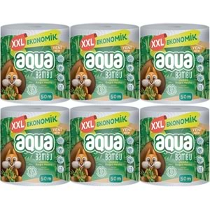 Aqua Kağıt Havlu 3 Katlı Jumbo Paket XXL Bambu (6 Lı Set) 300 Metre (6PK*50MT)