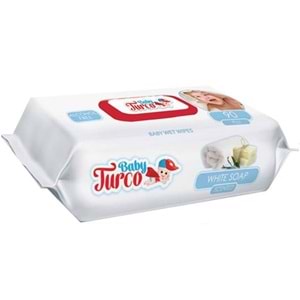 Baby Turco Islak Havlu Mendil 90 Yaprak 12 Li Set Beyaz Sabun Kokulu Plastik Kapaklı