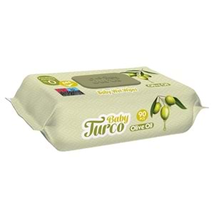 Baby Turco Islak Havlu Mendil 90 Yaprak Zeytinyağlı 12 Li Set 1080 Yaprak Plastik Kapaklı