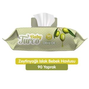 Baby Turco Islak Havlu Mendil 90 Yaprak Zeytinyağlı 18 Li Set 1620 Yaprak Plastik Kapaklı
