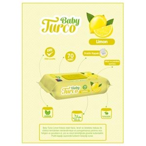 Baby Turco Islak Havlu Mendil 70 Yaprak Limon 18 Li Set Plastik Kapaklı (1260 Yaprak)