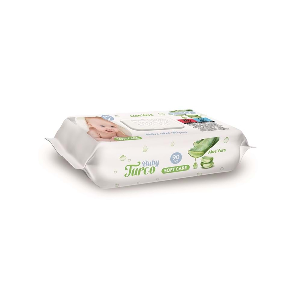 Baby Turco Islak Havlu Mendil Soft Care Aloe Vera 90 Yaprak (6 Lı Set) (2PK*3) 540 Yaprak