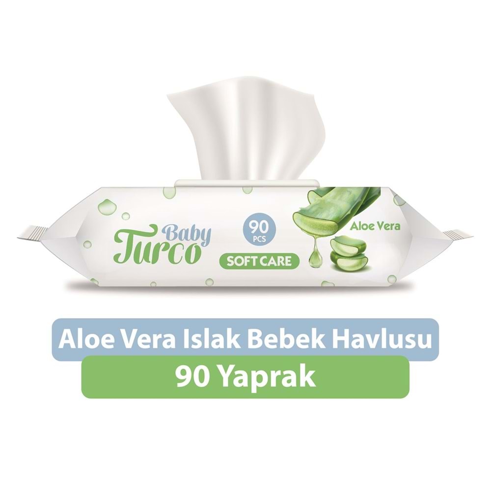 Baby Turco Islak Havlu Mendil Soft Care Aloe Vera 90 Yaprak (6 Lı Set) (2PK*3) 540 Yaprak