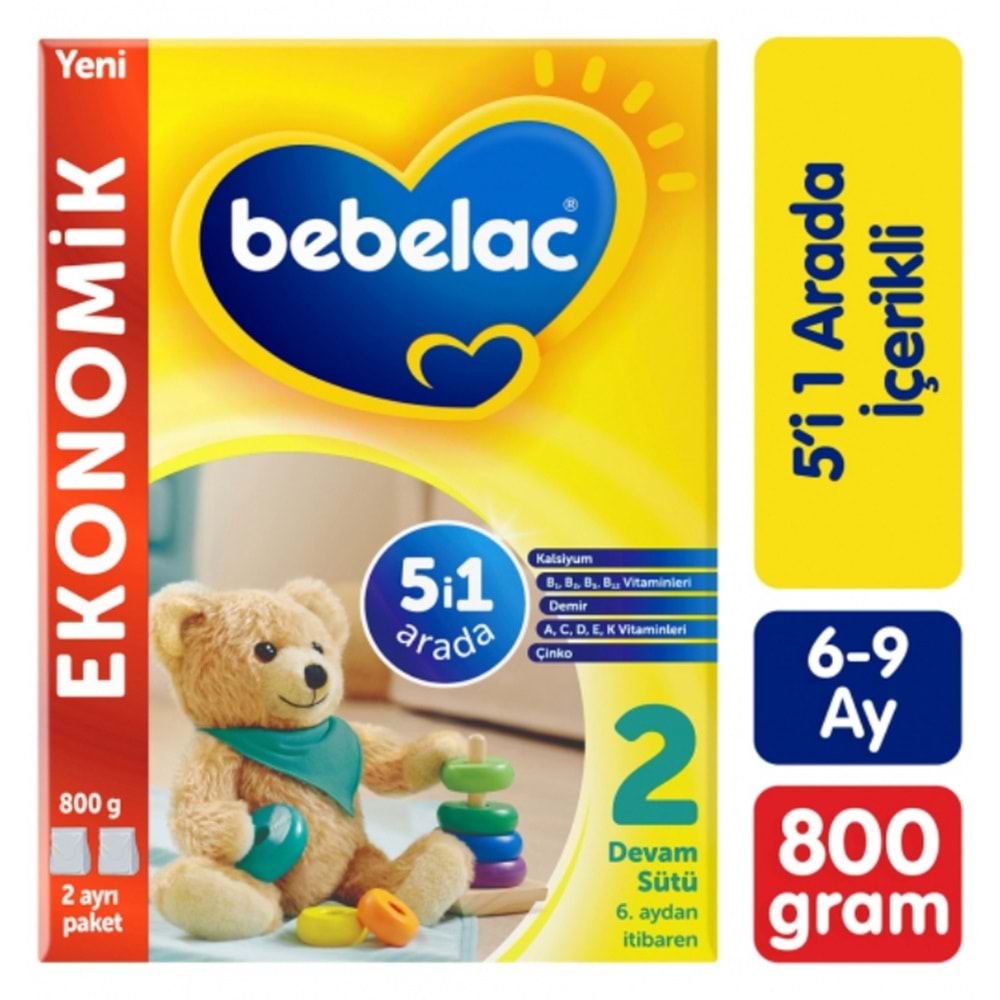 Bebelac 800GR No:2 Devam Sütü (6-12 Ay) (3 Lü Set)